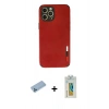 MARSİLYAN™- iPhone 12 Pro Max Kılıf Doruk Asil Koleksiyonu - Siyah Polymer Nano Ekran Koruyucu + Shine Kamera Lens Koruma Cam - MI
