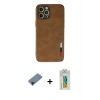 MARSİLYAN™- iPhone 12 Pro Max Kılıf Doruk Asil Koleksiyonu - Siyah Polymer Nano Ekran Koruyucu + Shine Kamera Lens Koruma Cam - SH