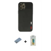 MARSİLYAN™- iPhone 12 Pro Max Kılıf Doruk Asil Koleksiyonu - Siyah Polymer Nano Ekran Koruyucu + Shine Kamera Lens Koruma Cam - GS