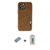 MARSİLYAN™- iPhone 12 Pro Max Kılıf Doruk Asil Koleksiyonu - Siyah Polymer Nano Ekran Koruyucu + Shine Kamera Lens Koruma Cam - GS