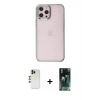 MARSİLYAN™- iPhone 12 Pro Max Kılıf Doruk Doku Prime - Şeffaf 360 Full Body Arka Koruyucu + Shine Kamera Lens - GD