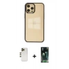 MARSİLYAN™- iPhone 12 Pro Max Kılıf Doruk Doku Prime - Şeffaf 360 Full Body Arka Koruyucu + Shine Kamera Lens - GD