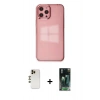 MARSİLYAN™- iPhone 12 Pro Max Kılıf Doruk Doku Prime - Şeffaf 360 Full Body Arka Koruyucu + Shine Kamera Lens - GD