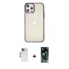 MARSİLYAN™- iPhone 12 Pro Max Kılıf Doruk Doku Prime - Şeffaf 360 Full Body Arka Koruyucu + Shine Kamera Lens - LT