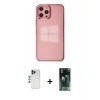 MARSİLYAN™- iPhone 12 Pro Max Kılıf Doruk Doku Prime - Şeffaf 360 Full Body Arka Koruyucu + Shine Kamera Lens - LT