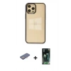 MARSİLYAN™- iPhone 12 Pro Max Kılıf Doruk Doku Prime - Şeffaf 360 Full Body Arka Koruyucu + Renkli Kamera Lens Koruma Cam - PE