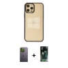 MARSİLYAN™- iPhone 12 Pro Max Kılıf Doruk Doku Prime - Şeffaf 360 Full Body Arka Koruyucu + Neon Fosforlu Kamera Lens - YL