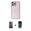 MARSİLYAN™- iPhone 12 Pro Max Kılıf Doruk Doku Prime - Şeffaf 360 Full Body Arka Koruyucu + Neon Fosforlu Kamera Lens - YL