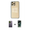 MARSİLYAN™- iPhone 12 Pro Max Kılıf Doruk Doku Prime - Şeffaf 360 Full Body Arka Koruyucu + Neon Fosforlu Kamera Lens - YL