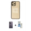 MARSİLYAN™- iPhone 12 Pro Max Kılıf Doruk Doku Prime - Şeffaf Royal Nano Ekran Koruyucu + Neon Fosforlu Kamera Lens - BZ