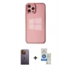 MARSİLYAN™- iPhone 12 Pro Max Kılıf Doruk Doku Prime - Şeffaf Royal Nano Ekran Koruyucu + Neon Fosforlu Kamera Lens - SI