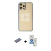 MARSİLYAN™- iPhone 12 Pro Max Kılıf Doruk Doku Prime - Şeffaf Royal Nano Ekran Koruyucu + Renkli Kamera Lens Koruma Cam - PE