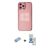 MARSİLYAN™- iPhone 12 Pro Max Kılıf Doruk Doku Prime - Şeffaf Royal Nano Ekran Koruyucu + Shine Kamera Lens Koruma Cam - MI