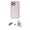 MARSİLYAN™- iPhone 12 Pro Max Kılıf Doruk Doku Prime - Şeffaf Royal Nano Ekran Koruyucu + Shine Kamera Lens Koruma Cam - GD