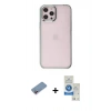 MARSİLYAN™- iPhone 12 Pro Max Kılıf Doruk Doku Prime - Şeffaf Royal Nano Ekran Koruyucu + Shine Kamera Lens Koruma Cam - PE