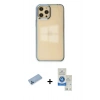 MARSİLYAN™- iPhone 12 Pro Max Kılıf Doruk Doku Prime - Şeffaf Royal Nano Ekran Koruyucu + Shine Kamera Lens Koruma Cam - MI