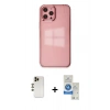 MARSİLYAN™- iPhone 12 Pro Max Kılıf Doruk Doku Prime - Şeffaf Royal Nano Ekran Koruyucu + Shine Kamera Lens - GD