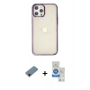 MARSİLYAN™- iPhone 12 Pro Max Kılıf Doruk Doku Prime - Şeffaf Royal Nano Ekran Koruyucu + Shine Kamera Lens Koruma Cam - SH