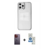 MARSİLYAN™- iPhone 12 Pro Max Kılıf Doruk Doku Prime - Şeffaf Royal Nano Ekran Koruyucu + Neon Fosforlu Kamera Lens - TU