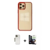 MARSİLYAN™- iPhone 12 Pro Max Kılıf Doruk Doku Prime - Şeffaf Temperli Cam Ekran Koruyucu + Gold Shine Kamera Lens