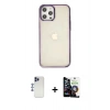 MARSİLYAN™- iPhone 12 Pro Max Kılıf Doruk Doku Prime - Şeffaf Temperli Cam Ekran Koruyucu + Shine Kamera Lens - LT