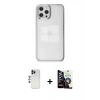 MARSİLYAN™- iPhone 12 Pro Max Kılıf Doruk Doku Prime - Şeffaf Temperli Cam Ekran Koruyucu + Shine Kamera Lens - LT