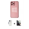 MARSİLYAN™- iPhone 12 Pro Max Kılıf Doruk Doku Prime - Şeffaf Temperli Cam Ekran Koruyucu + Shine Kamera Lens - LT