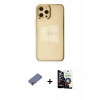 MARSİLYAN™- iPhone 12 Pro Max Kılıf Doruk Doku Prime - Şeffaf Temperli Cam Ekran Koruyucu + Metal Kamera Lens Koruma Cam - GD