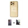 MARSİLYAN™- iPhone 12 Pro Max Kılıf Doruk Doku Prime - Şeffaf Temperli Cam Ekran Koruyucu + Neon Fosforlu Kamera Lens - SI
