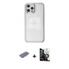 MARSİLYAN™- iPhone 12 Pro Max Kılıf Doruk Doku Prime - Şeffaf Temperli Cam Ekran Koruyucu + Renkli Kamera Lens Koruma Cam - PE