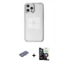 MARSİLYAN™- iPhone 12 Pro Max Kılıf Doruk Doku Prime - Şeffaf Temperli Cam Ekran Koruyucu + Renkli Kamera Lens Koruma Cam - MI