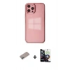 MARSİLYAN™- iPhone 12 Pro Max Kılıf Doruk Doku Prime - Şeffaf Temperli Cam Ekran Koruyucu + Shine Kamera Lens Koruma Cam - SABE