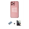 MARSİLYAN™- iPhone 12 Pro Max Kılıf Doruk Doku Prime - Şeffaf Temperli Cam Ekran Koruyucu + Shine Kamera Lens Koruma Cam - GS