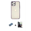 MARSİLYAN™- iPhone 12 Pro Max Kılıf Doruk Doku Prime - Şeffaf Temperli Cam Ekran Koruyucu + Shine Kamera Lens Koruma Cam - GD