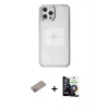 MARSİLYAN™- iPhone 12 Pro Max Kılıf Doruk Doku Prime - Şeffaf Temperli Cam Ekran Koruyucu + Shine Kamera Lens Koruma Cam - SABE