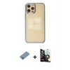 MARSİLYAN™- iPhone 12 Pro Max Kılıf Doruk Doku Prime - Şeffaf Temperli Cam Ekran Koruyucu + Shine Kamera Lens Koruma Cam - GI