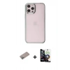 MARSİLYAN™- iPhone 12 Pro Max Kılıf Doruk Doku Prime - Şeffaf Temperli Cam Ekran Koruyucu + Shine Kamera Lens Koruma Cam - SABE