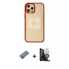 MARSİLYAN™- iPhone 12 Pro Max Kılıf Doruk Doku Prime - Şeffaf Temperli Cam Ekran Koruyucu + Shine Kamera Lens Koruma Cam - SH
