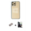 MARSİLYAN™- iPhone 12 Pro Max Kılıf Doruk Doku Prime - Şeffaf Temperli Cam Ekran Koruyucu + Shine Kamera Lens Koruma Cam - SABE