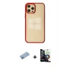 MARSİLYAN™- iPhone 12 Pro Max Kılıf Doruk Doku Prime - Şeffaf Temperli Cam Ekran Koruyucu + Shine Kamera Lens Koruma Cam - MI