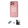 MARSİLYAN™- iPhone 12 Pro Max Kılıf Doruk Doku Prime - Şeffaf Temperli Cam Ekran Koruyucu + Shine Kamera Lens Koruma Cam - GI