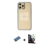 MARSİLYAN™- iPhone 12 Pro Max Kılıf Doruk Doku Prime - Şeffaf Temperli Cam Ekran Koruyucu + Shine Kamera Lens Koruma Cam - GD