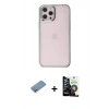 MARSİLYAN™- iPhone 12 Pro Max Kılıf Doruk Doku Prime - Şeffaf Temperli Cam Ekran Koruyucu + Shine Kamera Lens Koruma Cam - GS