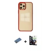 MARSİLYAN™- iPhone 12 Pro Max Kılıf Doruk Doku Prime - Şeffaf Temperli Cam Ekran Koruyucu + Shine Kamera Lens Koruma Cam - GD