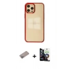 MARSİLYAN™- iPhone 12 Pro Max Kılıf Doruk Doku Prime - Şeffaf Temperli Cam Ekran Koruyucu + Shine Kamera Lens Koruma Cam - SABE