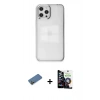 MARSİLYAN™- iPhone 12 Pro Max Kılıf Doruk Doku Prime - Şeffaf Temperli Cam Ekran Koruyucu + Shine Kamera Lens Koruma Cam - GD