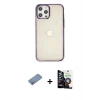 MARSİLYAN™- iPhone 12 Pro Max Kılıf Doruk Doku Prime - Şeffaf Temperli Cam Ekran Koruyucu + Shine Kamera Lens Koruma Cam - GS