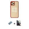 MARSİLYAN™- iPhone 12 Pro Max Kılıf Doruk Doku Prime - Şeffaf Temperli Cam Ekran Koruyucu + Shine Kamera Lens Koruma Cam - GI