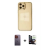 MARSİLYAN™- iPhone 12 Pro Max Kılıf Doruk Doku Prime - Şeffaf Temperli Cam Ekran Koruyucu + Turuncu Neon Fosforlu Kamera Lens