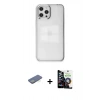MARSİLYAN™- iPhone 12 Pro Max Kılıf Doruk Doku Prime - Şeffaf Temperli Cam Ekran Koruyucu + Renkli Kamera Lens Koruma Cam - YL